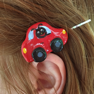 Red car hairclip