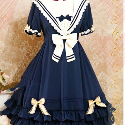One piece navy sailor dress