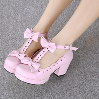 Sweet lolita cosplay bowknot heels - Thumbnail 3
