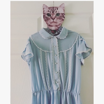 Vintage Blue dress with lace details