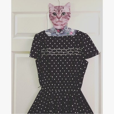 Vintage b&w polka dot dress