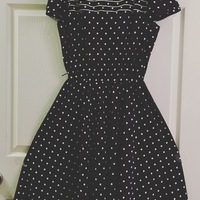Vintage b&w polka dot dress - Thumbnail 1