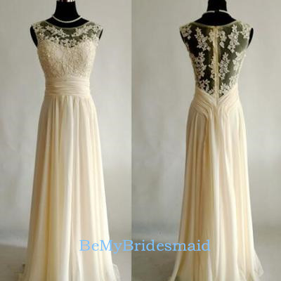 Pretty handmade chiffon  a-line long prom dresses 2017, prom dresses 2017, party dresses