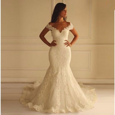 Mermaid lace wedding dresses pwd0021
