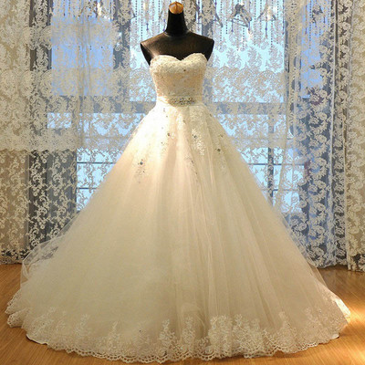 Tulle and lace wedding dresses pwd0026