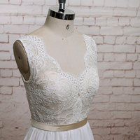 Chiffon Lace Wedding Dress pwd0027 - Thumbnail 2