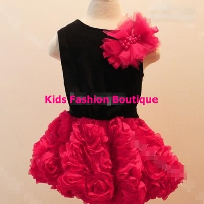 Girls black & hot pink party dress