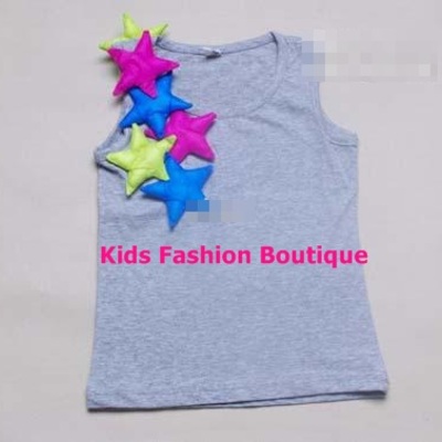 Girls gorgeous tank top with 3-d stars