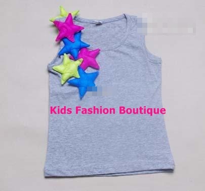Girls Gorgeous Tank Top with 3-D Stars