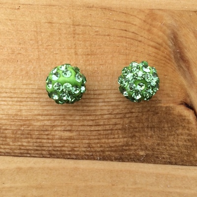Sparkle earrings - lime green