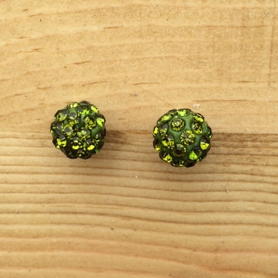 Sparkle earrings - olive green