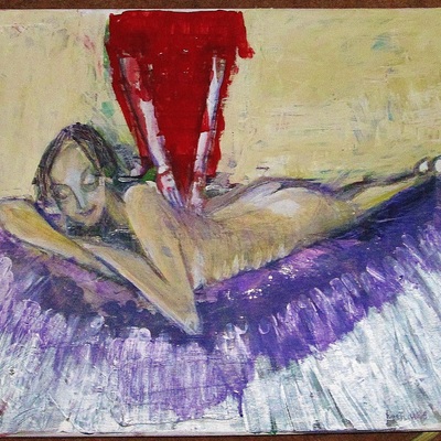 Working out the kinks.  a painting.