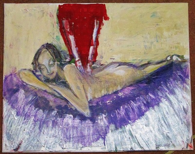 Working out the kinks.  a painting.