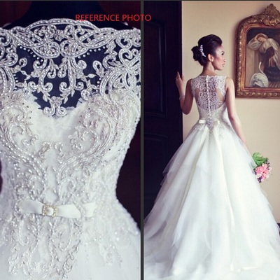 Tulle and lace wedding dress pwd0040