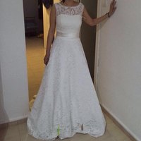 A-line Strapless Lace Wedding Dress pwd0046 - Thumbnail 3