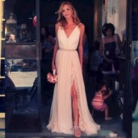 Bohemian Lace Wedding Dress pwd0028 - Thumbnail 1