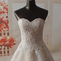 Lace and Tulle Wedding Dress pwd0050 - Thumbnail 2