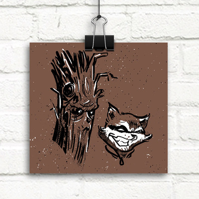Rocket Raccoon and Groot