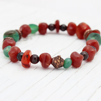 Genuine Vintage Cognac Amber Adventurine bead bracelet - Thumbnail 2