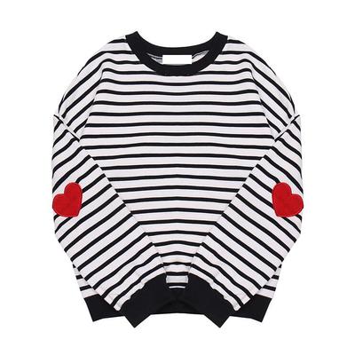 Harajuku striped heart long sleeve sweatshirt - Thumbnail 5