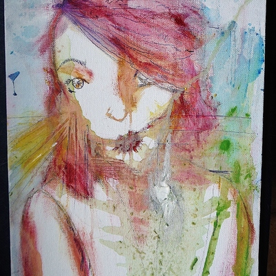 Obsolete.  a painting.