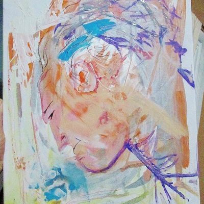 Fire in the head.  a painting.