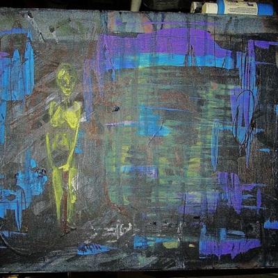 In between and out.  a painting.