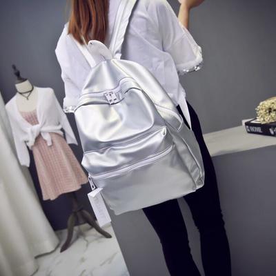 Metallic pink and silver backpack