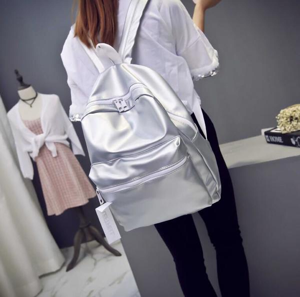 Metallic Pink and Silver Backpack