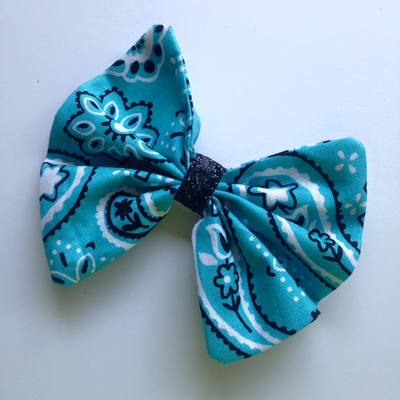 Blue bandana with black glitter