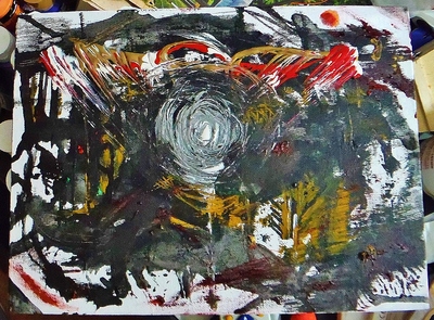 Cupid shit in my heart.  a painting