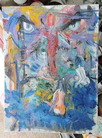 Bestial Stare.  a painting