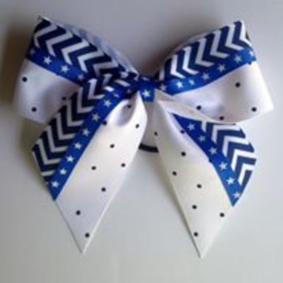 Navy dots and chevron with blue/white stars - Thumbnail 2
