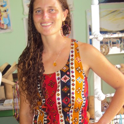 Amber pendant necklace & amber + church seed hoop earrings