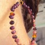 Amber Pendant Necklace & Amber + Church Seed Hoop Earrings-2