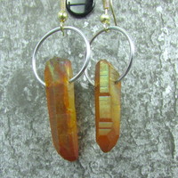 Yellow incandescent quartz earrings  - Thumbnail 1