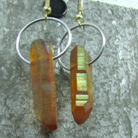 Yellow incandescent quartz earrings  - Thumbnail 3
