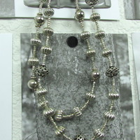 Silver Beaded Necklace (short) - Thumbnail 1