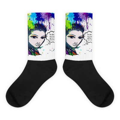 Caribbeanvibe splatter black foot socks