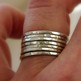 Set of 7 Sterling Silver Stack Rings, Textured Bands, Sizes 4, 5, 6, 7, 8, 9, 10, 11 half and quarter sizes-3