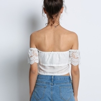 Off The Shoulder Crochet Top - Thumbnail 1