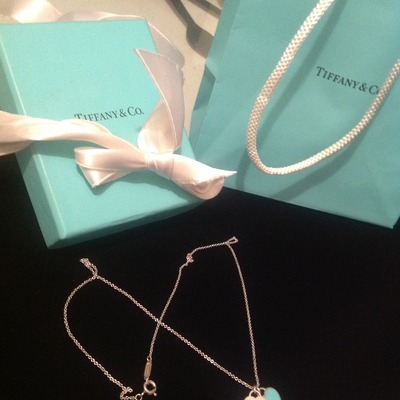 100% authentic tiffany @ co double heart tag pendant