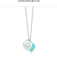 100% Authentic Tiffany @ Co Double Heart Tag Pendant - Thumbnail 2