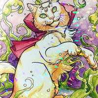 Holographic Cat Sorceress Print - Thumbnail 2