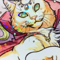 Holographic Cat Sorceress Print - Thumbnail 1