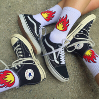 Free Shipping-FIRE SOCKS ( WHITE ) - Thumbnail 2