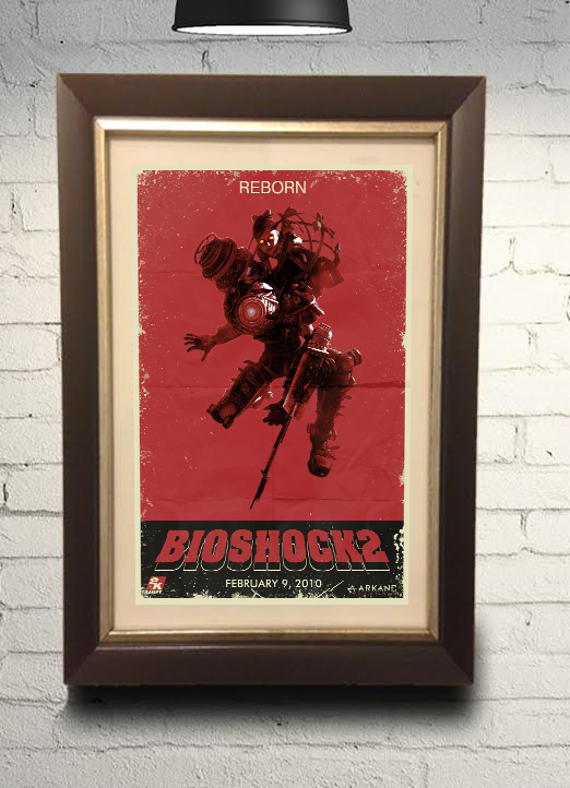 Bioshock 2 Big Sister Little Sister Grindhouse Style Retro Art Print 11x17