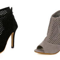 Cut Out Ankle Boots - Thumbnail 2