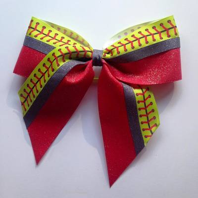 Glitter Red and Dark Grey with Softballs/Baseballs Stitching