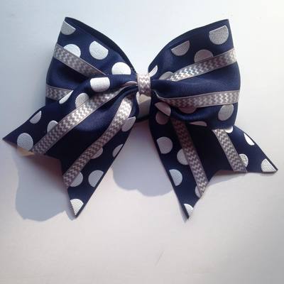 Navy with white dots and grey chevron - Thumbnail 1